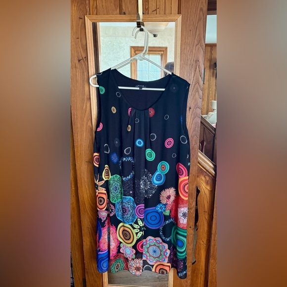 CHARLIE B Dresses & Skirts - CHARLIE B Multicolor Circle Dress XL Spring Summer Boho Flattering Flowy Whimsy